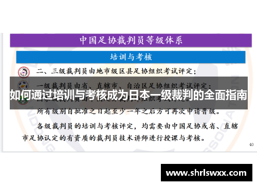 如何通过培训与考核成为日本一级裁判的全面指南
